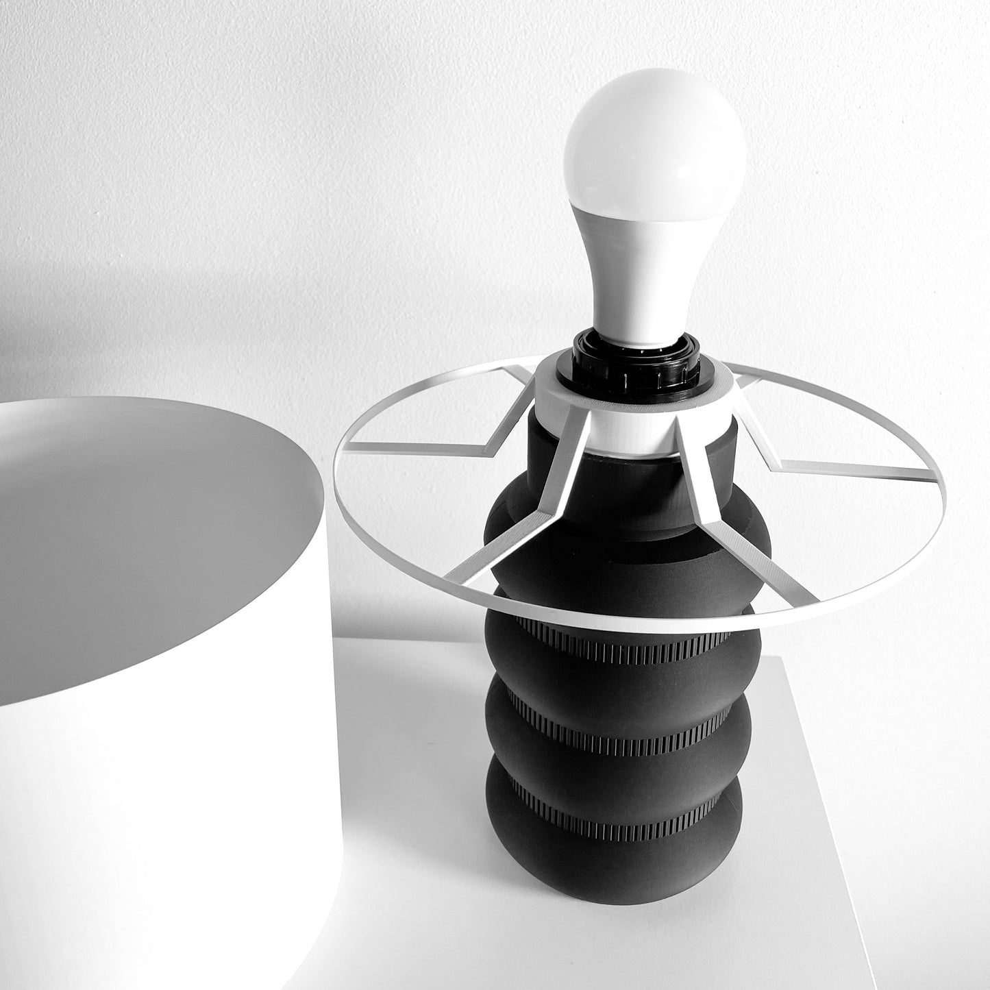 Table Lamp, Sculptural Ambient Lighting, Bedside Nightstand Accent, Japandi Minimalist