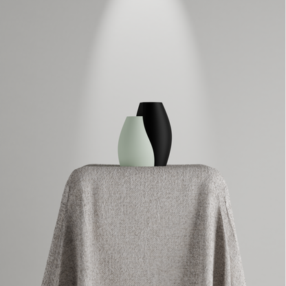 Unique Interlocking Dual Vase Set, Stylish Organic Curved Vessels, Minimalist Japandi Tabletop-Ready Statement Pair