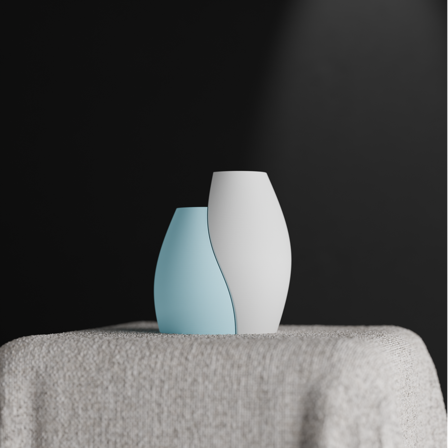 Unique Interlocking Dual Vase Set, Stylish Organic Curved Vessels, Minimalist Japandi Tabletop-Ready Statement Pair