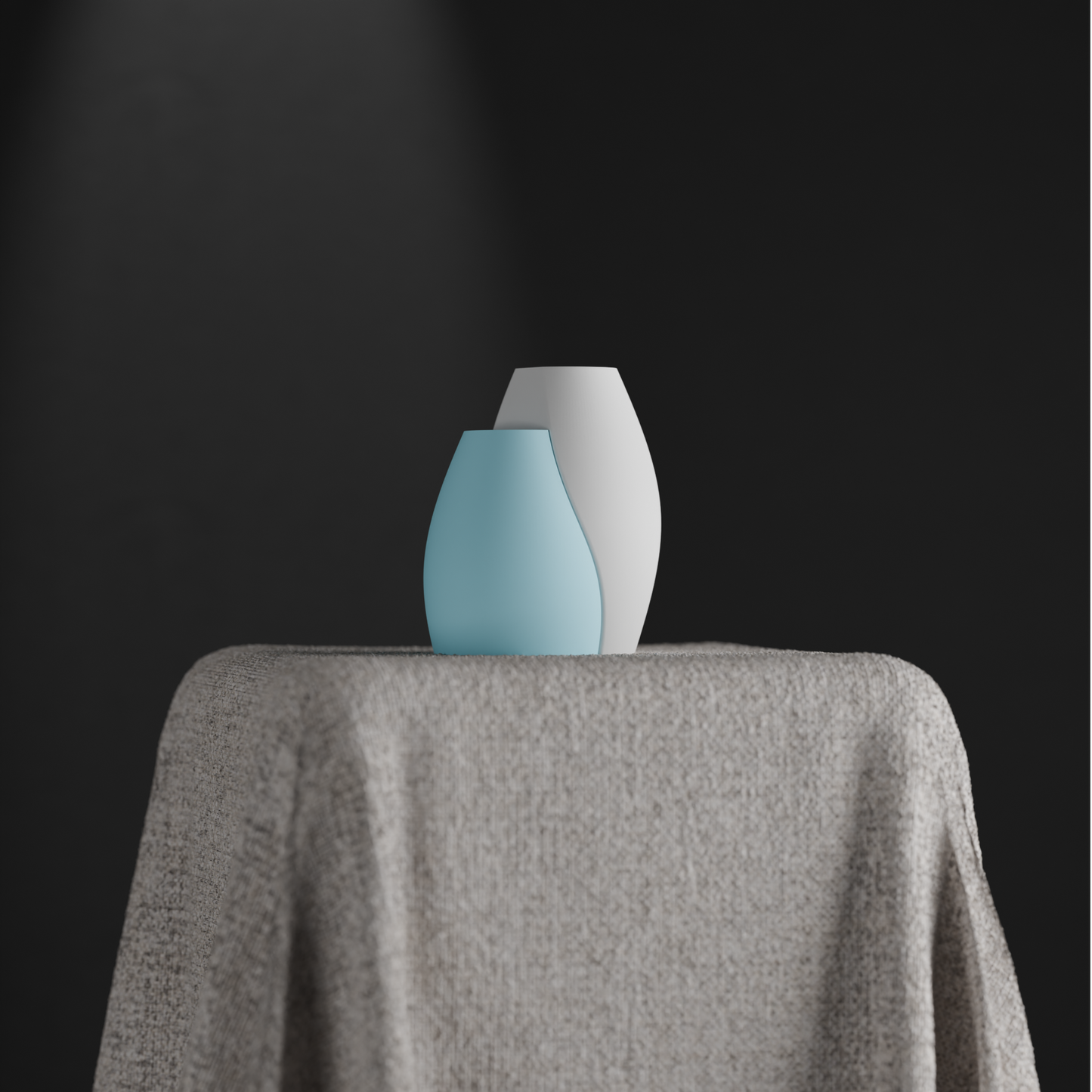 Unique Interlocking Dual Vase Set, Stylish Organic Curved Vessels, Minimalist Japandi Tabletop-Ready Statement Pair