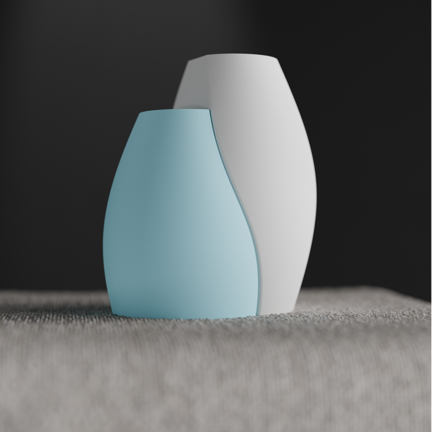 Unique Interlocking Dual Vase Set, Stylish Organic Curved Vessels, Minimalist Japandi Tabletop-Ready Statement Pair