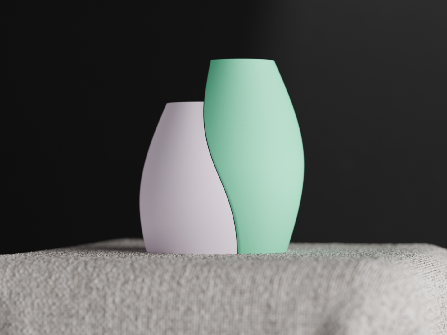 Unique Interlocking Dual Vase Set, Stylish Organic Curved Vessels, Minimalist Japandi Tabletop-Ready Statement Pair