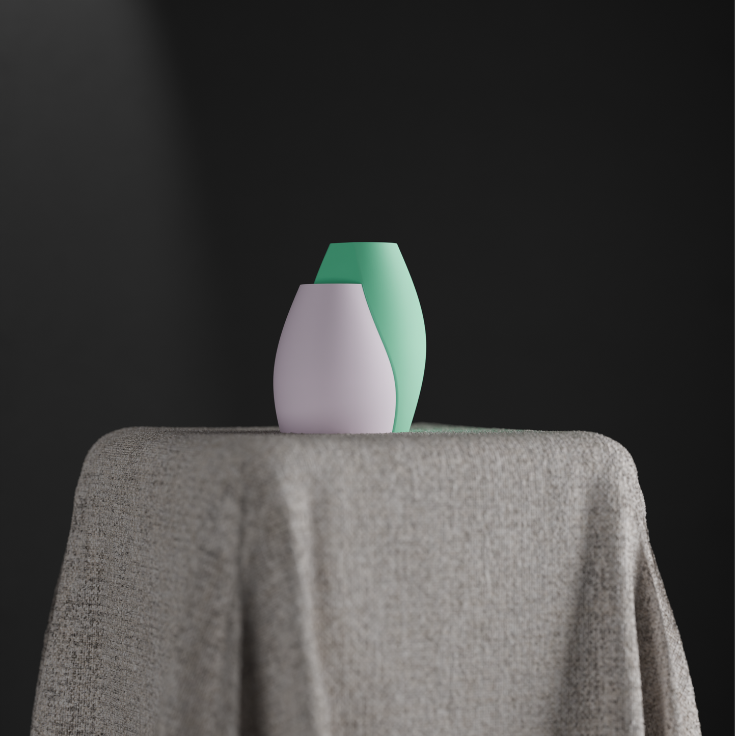 Unique Interlocking Dual Vase Set, Stylish Organic Curved Vessels, Minimalist Japandi Tabletop-Ready Statement Pair