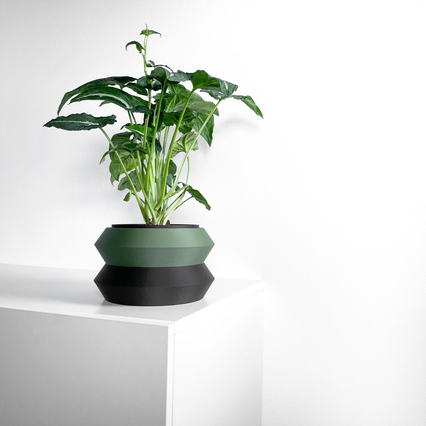 Planter Pot, Architectural Two-Color Matte-Finish, Scandinavian Minimalist Desk Organizer