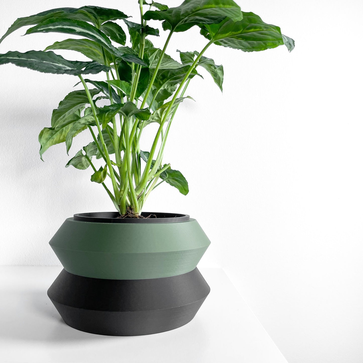 Planter Pot, Architectural Two-Color Matte-Finish, Scandinavian Minimalist Desk Organizer