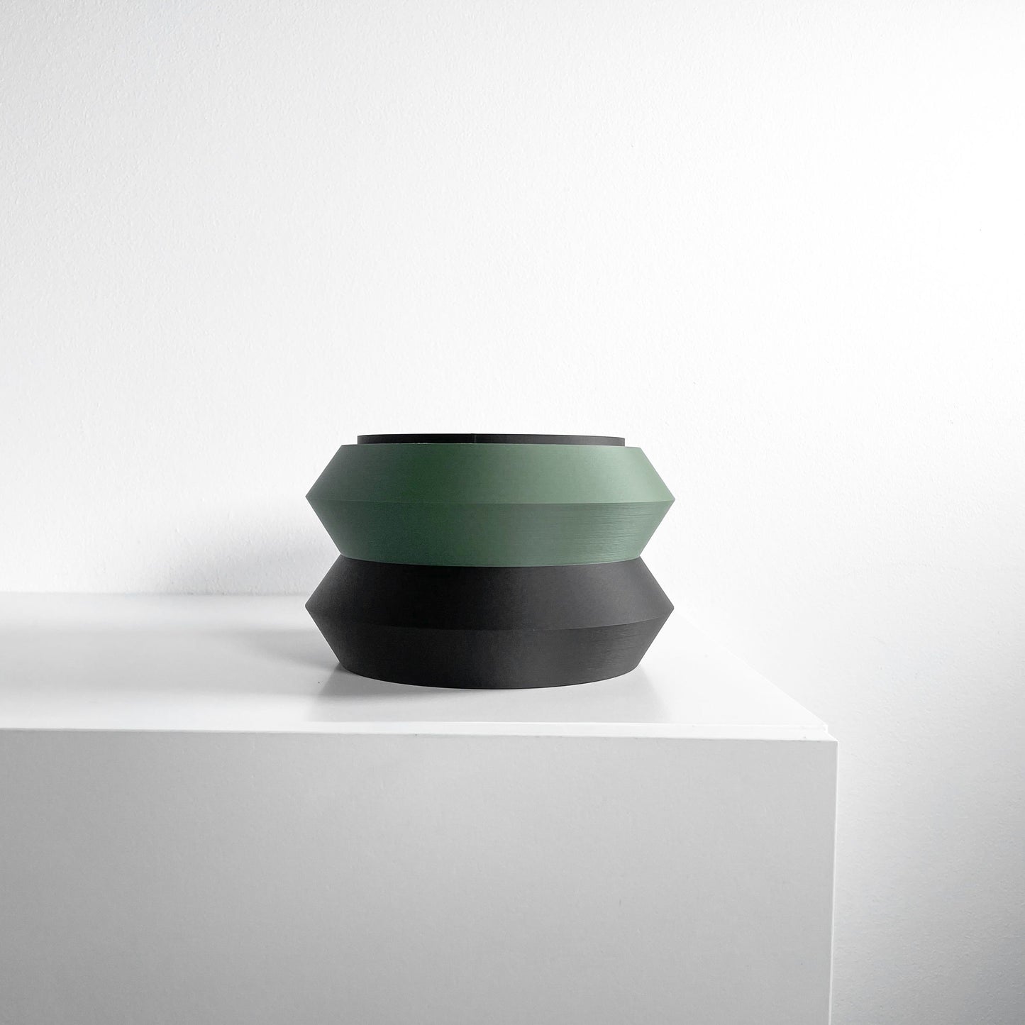 Planter Pot, Architectural Two-Color Matte-Finish, Scandinavian Minimalist Desk Organizer