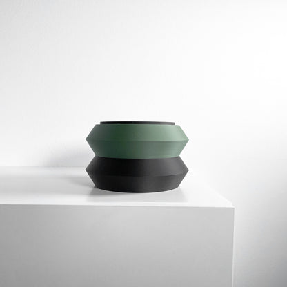 Planter Pot, Architectural Two-Color Matte-Finish, Scandinavian Minimalist Desk Organizer