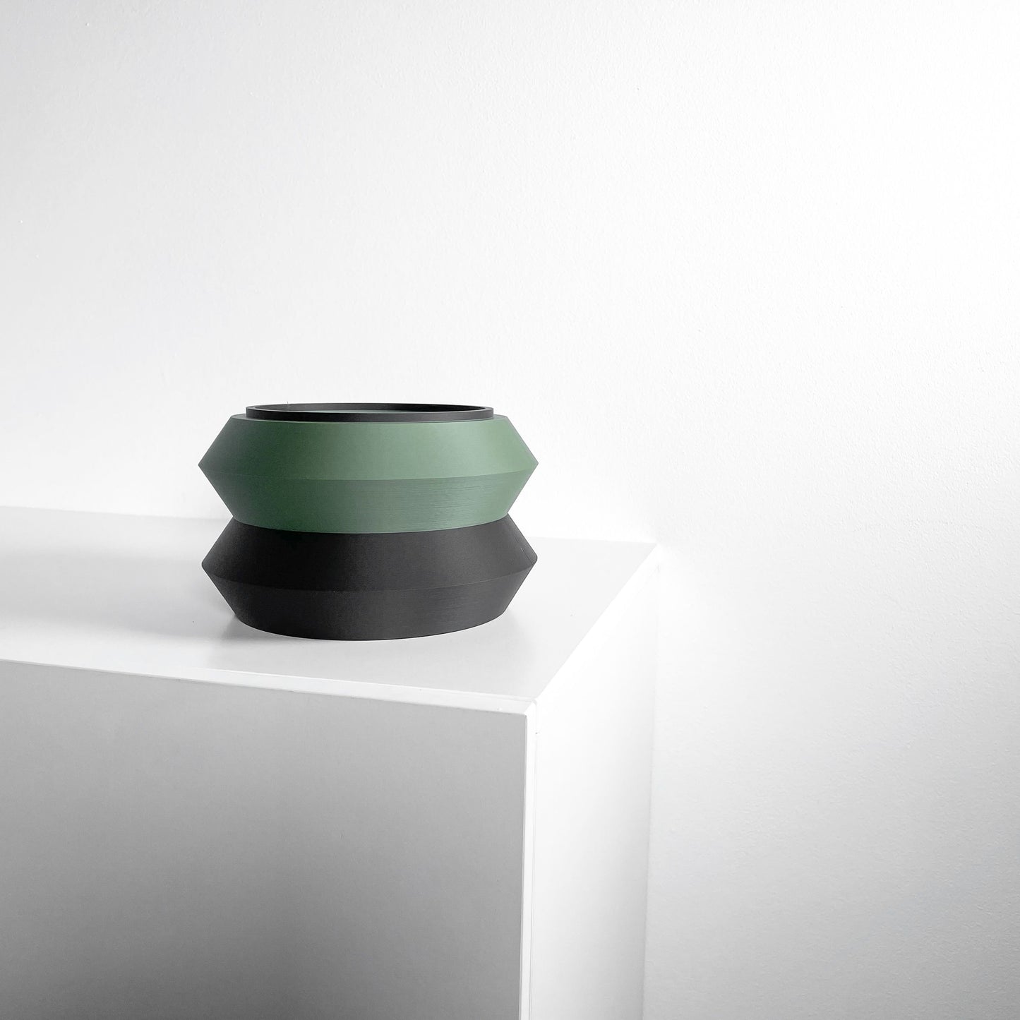 Planter Pot, Architectural Two-Color Matte-Finish, Scandinavian Minimalist Desk Organizer