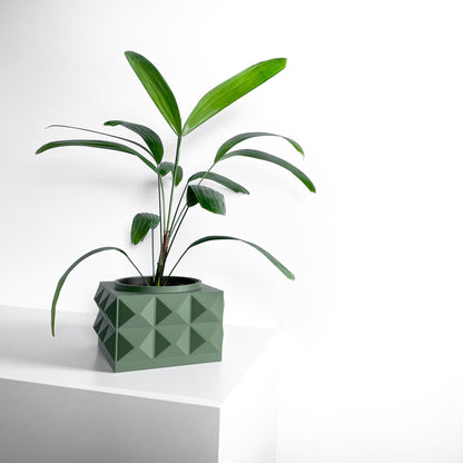 Square Artistic Planter Pot, Geometric Plant Vessel, Original Desk Herb Organizer, Minimalist, Art Deco