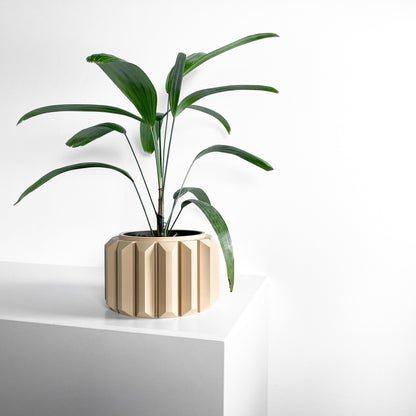 Planter, Sculptural Geometric DesktopVessel, Herb-Organizer, Beige Modern Large Tabletop