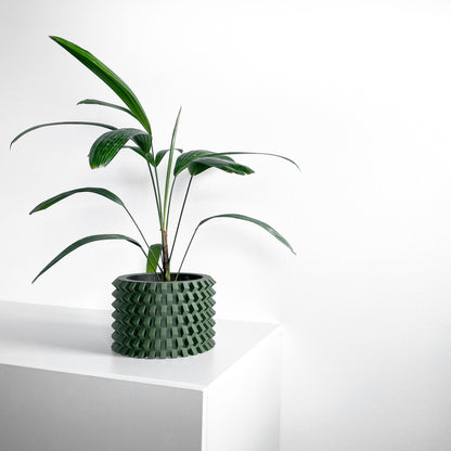 Bold Planter Pot, Architectural Desk Succulent Holder, Herb Eco Conscious Container, Geometric Design