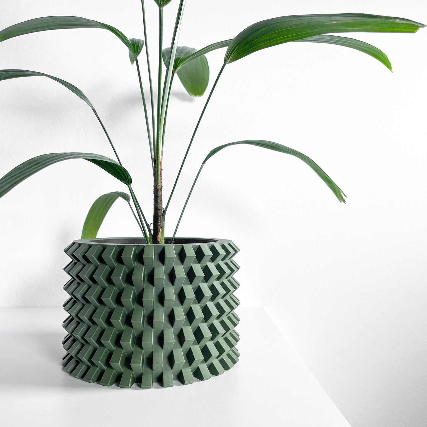 Bold Planter Pot, Architectural Desk Succulent Holder, Herb Eco Conscious Container, Geometric Design