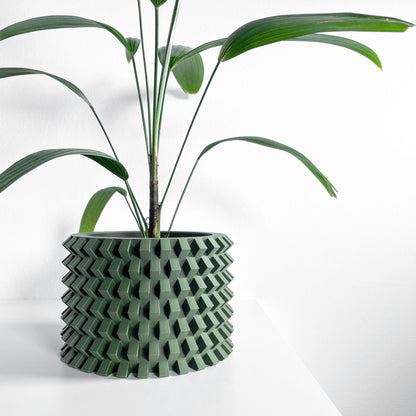 Bold Planter Pot, Architectural Desk Succulent Holder, Herb Eco Conscious Container, Geometric Design