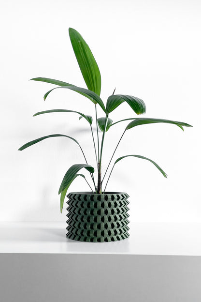 Bold Planter Pot, Architectural Desk Succulent Holder, Herb Eco Conscious Container, Geometric Design