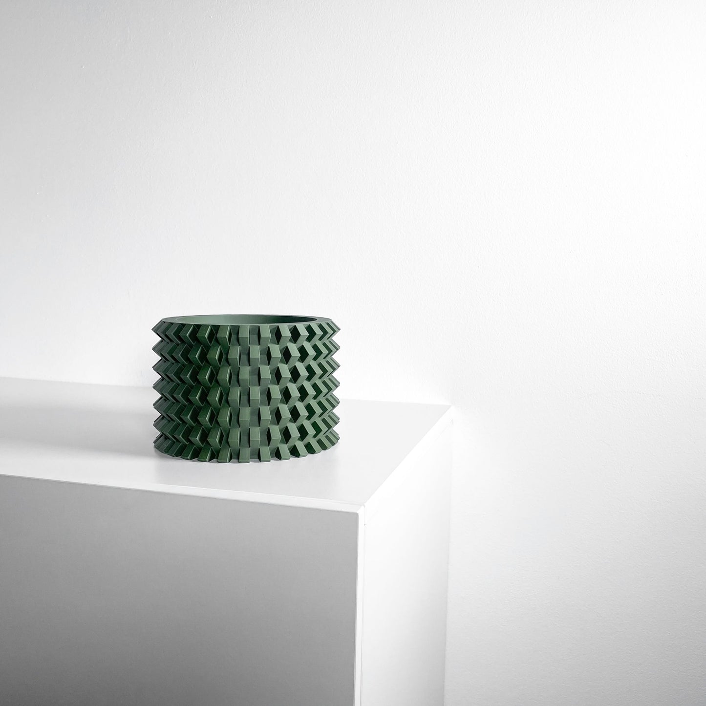 Bold Planter Pot, Architectural Desk Succulent Holder, Herb Eco Conscious Container, Geometric Design