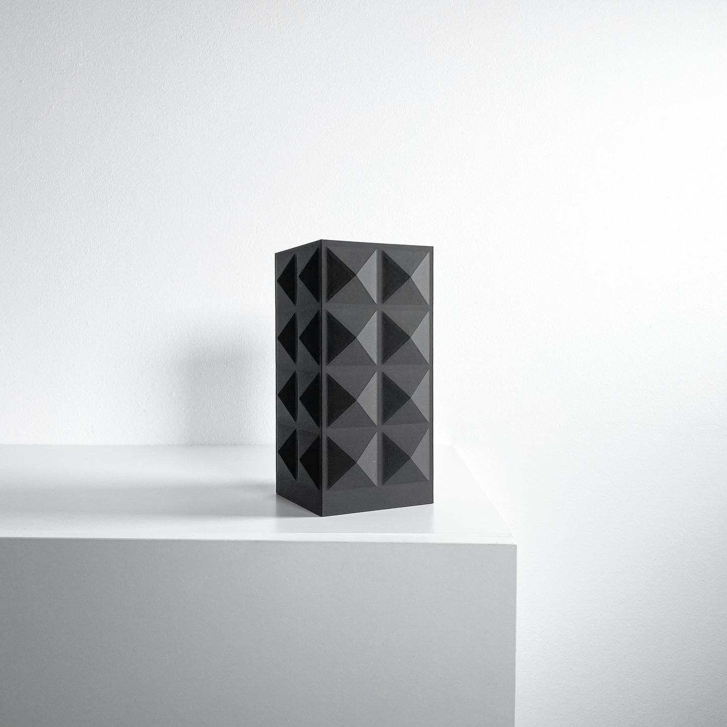 Original Artistic Vase, Square Tabletop Flower Holder, Contemporary Ceramic-Style Design, Art Deco, Stylish Decor