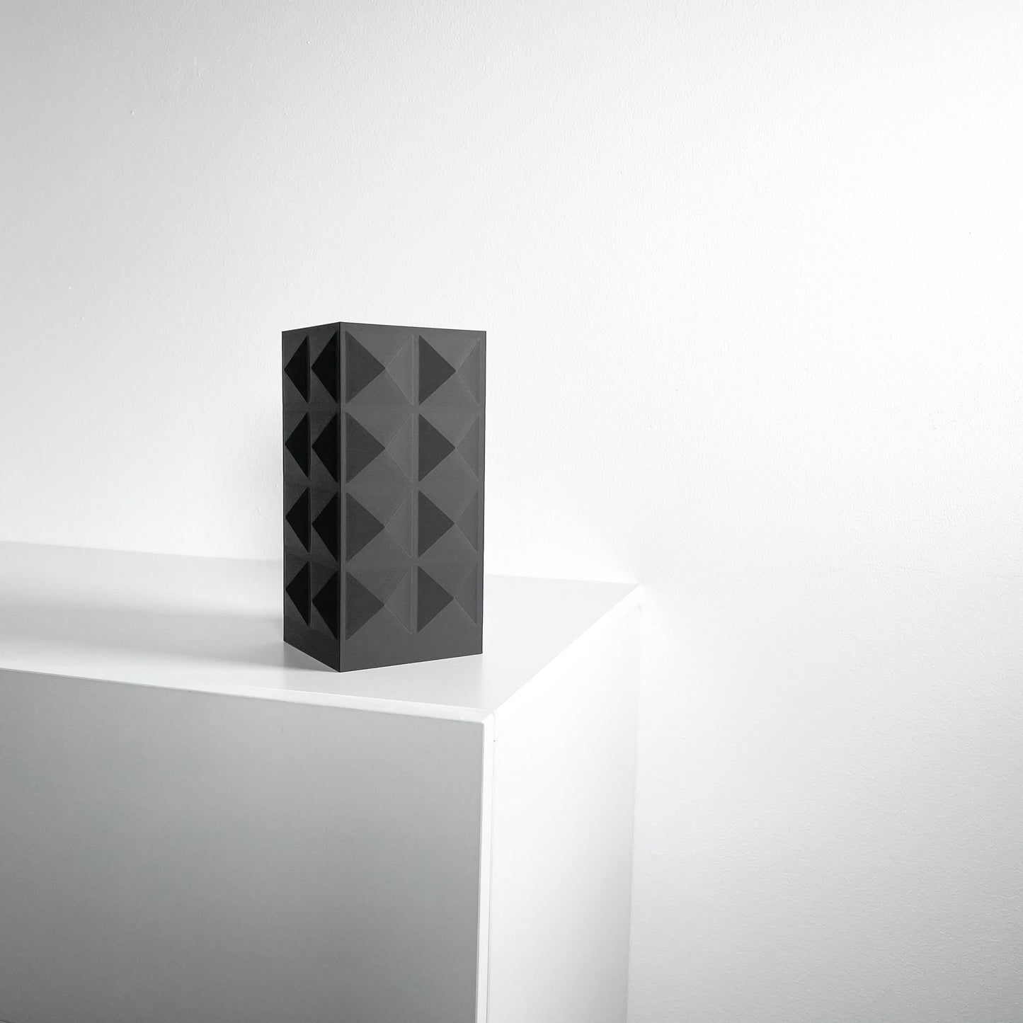 Original Artistic Vase, Square Tabletop Flower Holder, Contemporary Ceramic-Style Design, Art Deco, Stylish Decor