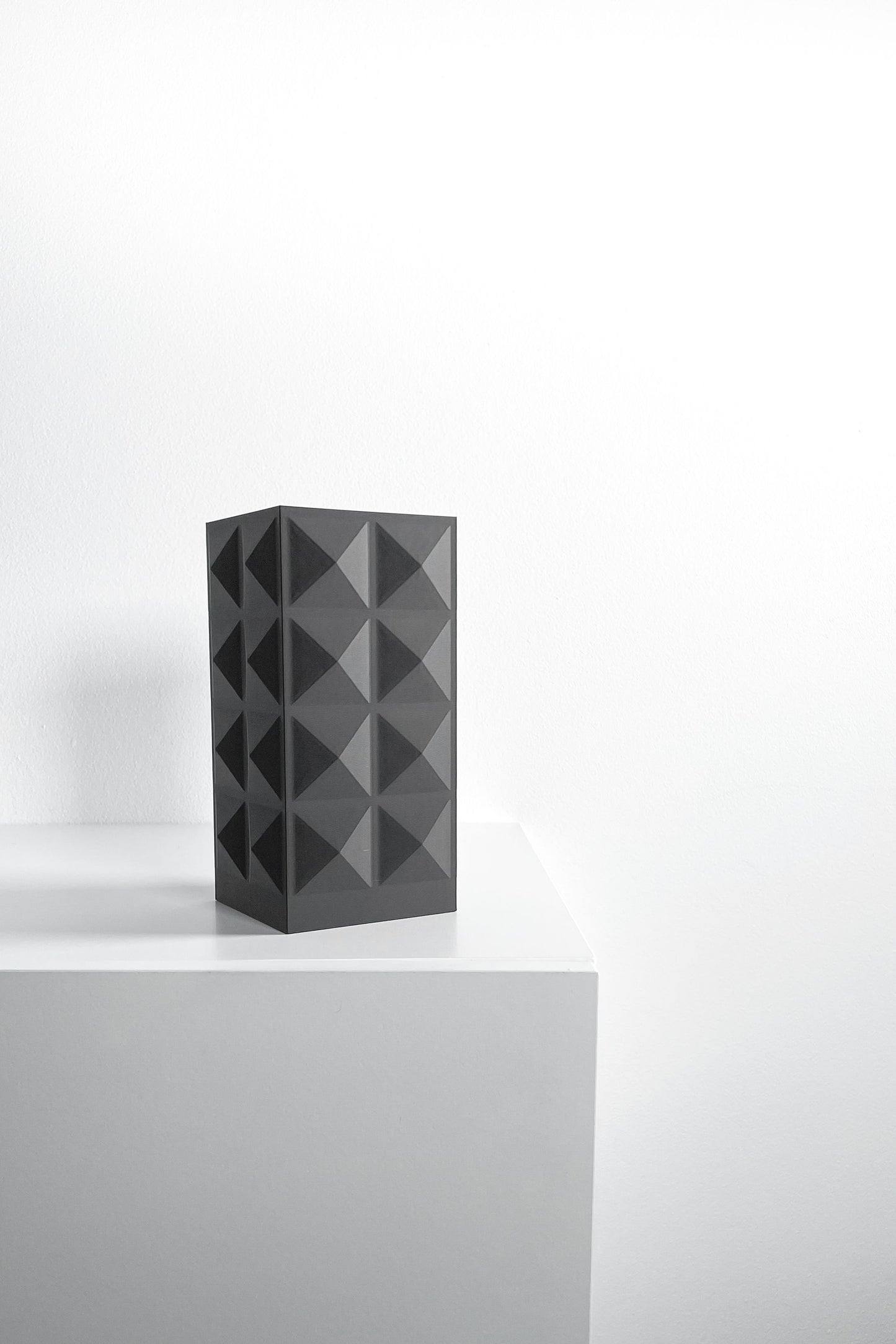 Original Artistic Vase, Square Tabletop Flower Holder, Contemporary Ceramic-Style Design, Art Deco, Stylish Decor