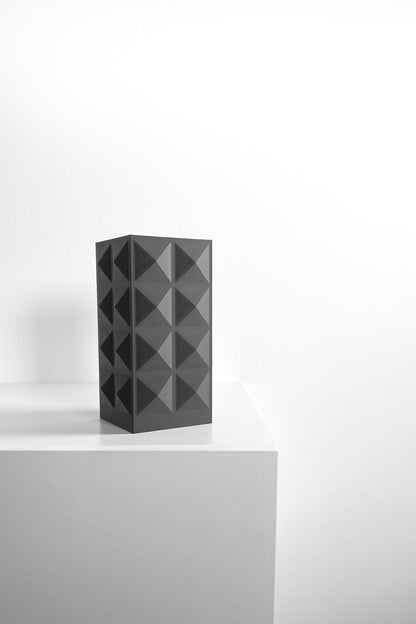 Original Artistic Vase, Square Tabletop Flower Holder, Contemporary Ceramic-Style Design, Art Deco, Stylish Decor