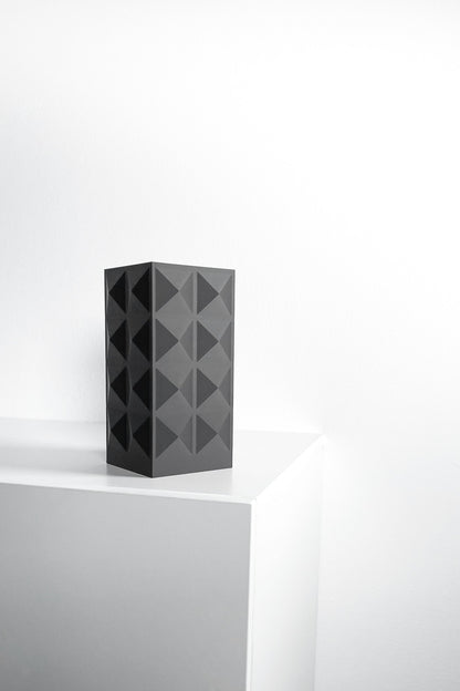 Original Artistic Vase, Square Tabletop Flower Holder, Contemporary Ceramic-Style Design, Art Deco, Stylish Decor