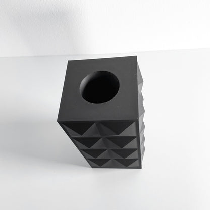 Original Artistic Vase, Square Tabletop Flower Holder, Contemporary Ceramic-Style Design, Art Deco, Stylish Decor