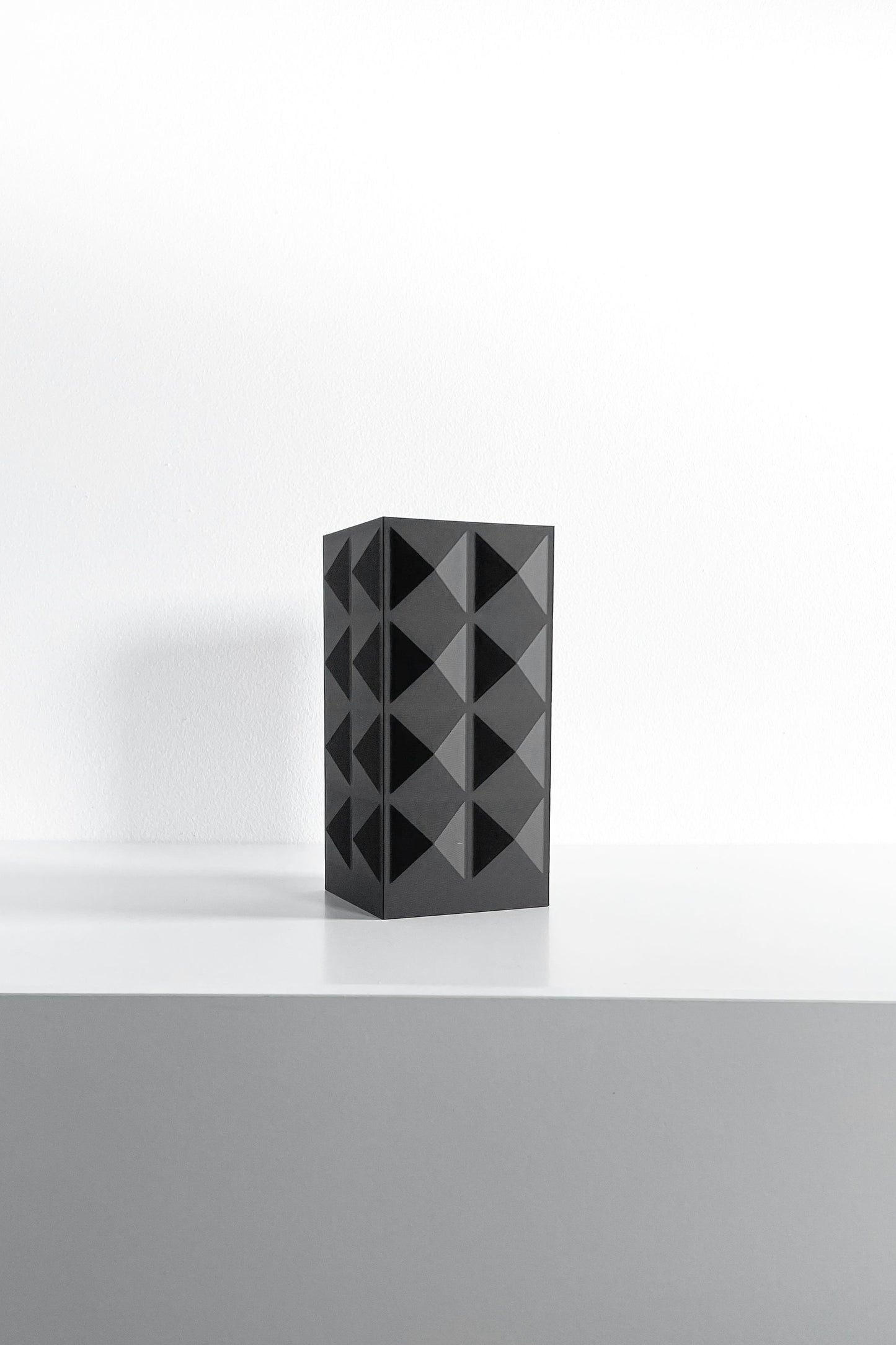 Original Artistic Vase, Square Tabletop Flower Holder, Contemporary Ceramic-Style Design, Art Deco, Stylish Decor