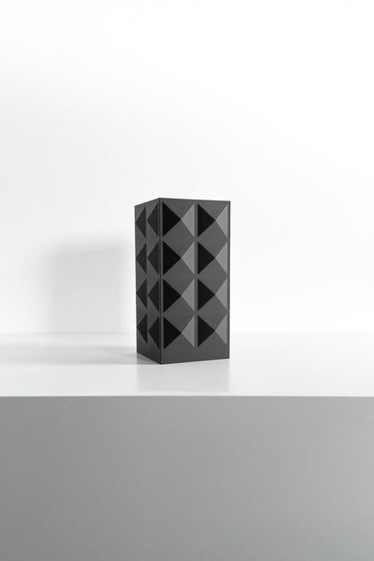 Original Artistic Vase, Square Tabletop Flower Holder, Contemporary Ceramic-Style Design, Art Deco, Stylish Decor