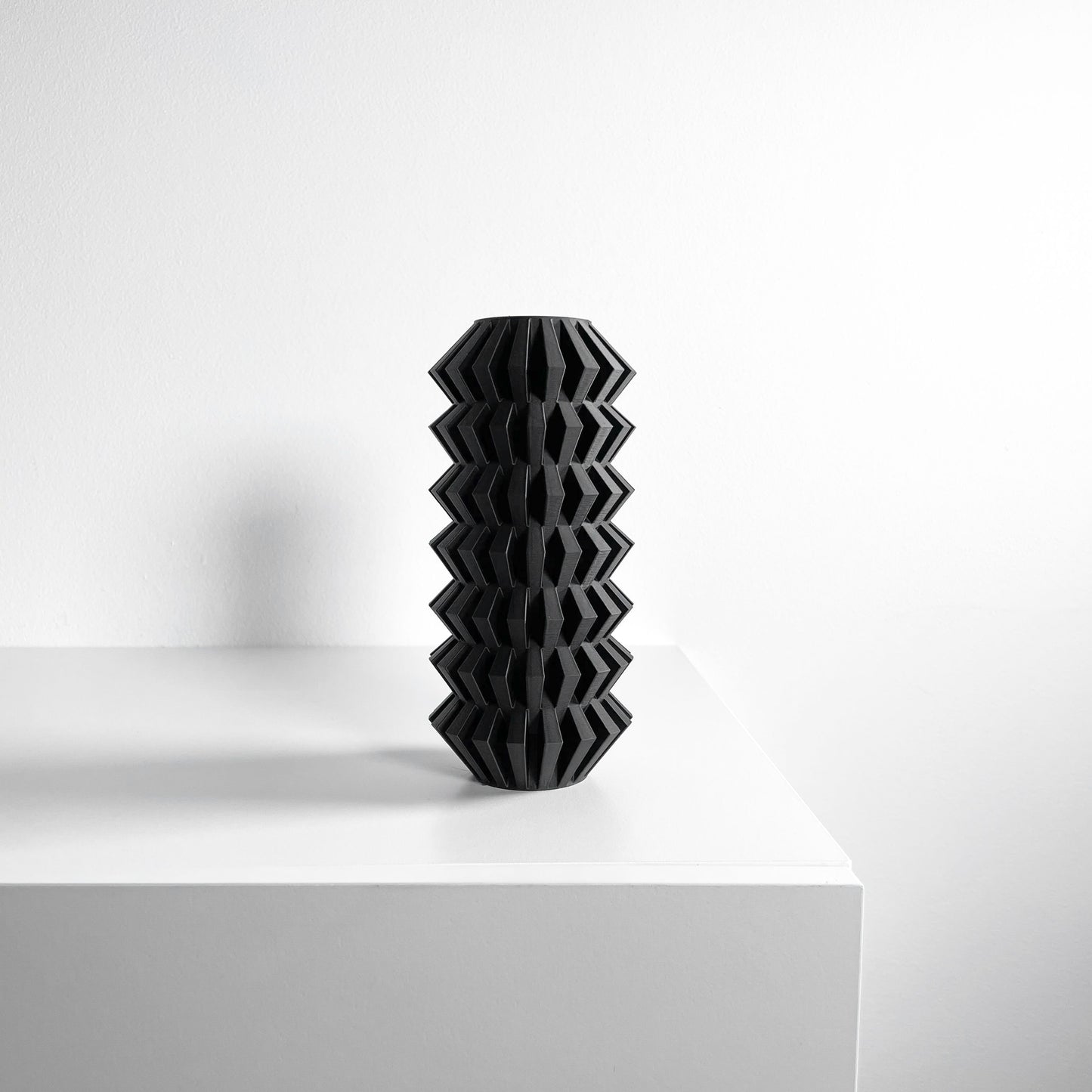 Modern Geometric Vase, Stylish Undulating Texture, Original Tabletop Flower Holder, Art Deco, Nordic Style