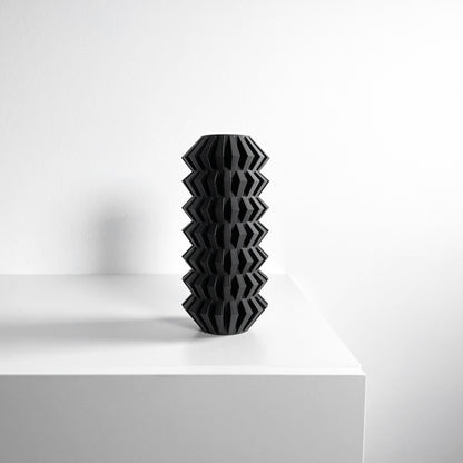 Modern Geometric Vase, Stylish Undulating Texture, Original Tabletop Flower Holder, Art Deco, Nordic Style