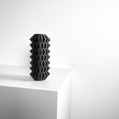 Modern Geometric Vase, Stylish Undulating Texture, Original Tabletop Flower Holder, Art Deco, Nordic Style