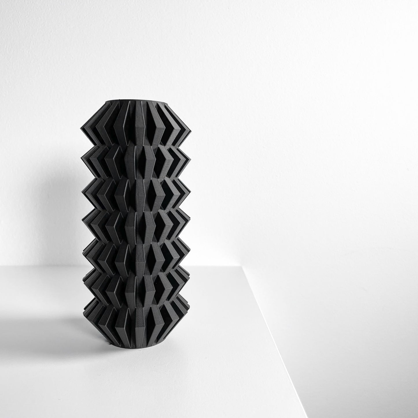 Modern Geometric Vase, Stylish Undulating Texture, Original Tabletop Flower Holder, Art Deco, Nordic Style