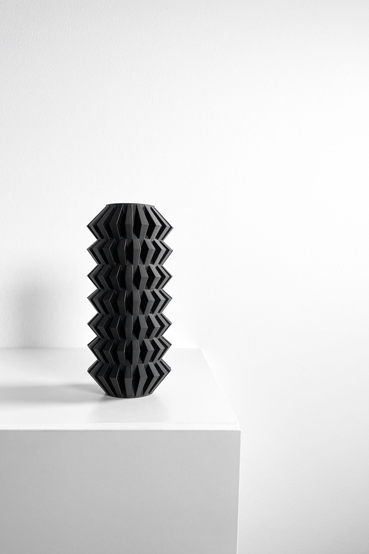 Modern Geometric Vase, Stylish Undulating Texture, Original Tabletop Flower Holder, Art Deco, Nordic Style