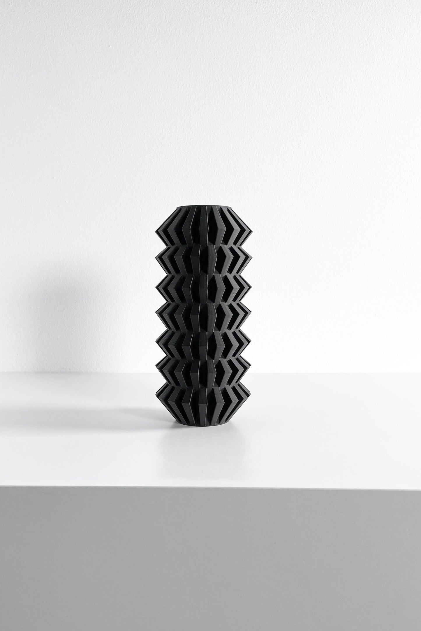 Modern Geometric Vase, Stylish Undulating Texture, Original Tabletop Flower Holder, Art Deco, Nordic Style