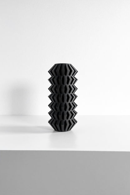 Modern Geometric Vase, Stylish Undulating Texture, Original Tabletop Flower Holder, Art Deco, Nordic Style