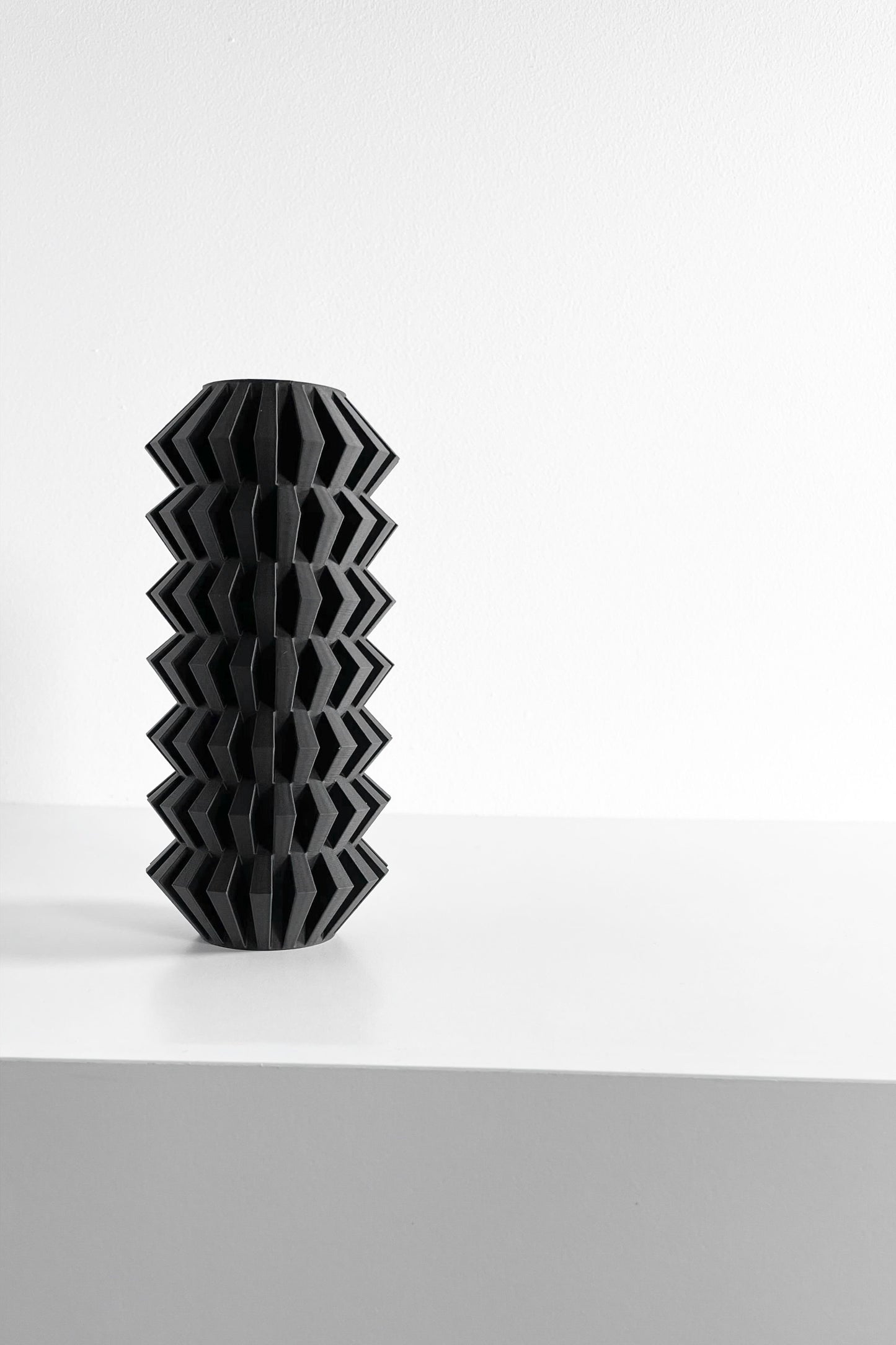 Modern Geometric Vase, Stylish Undulating Texture, Original Tabletop Flower Holder, Art Deco, Nordic Style