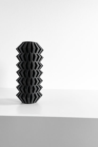 Modern Geometric Vase, Stylish Undulating Texture, Original Tabletop Flower Holder, Art Deco, Nordic Style