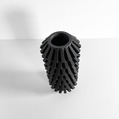 Modern Geometric Vase, Stylish Undulating Texture, Original Tabletop Flower Holder, Art Deco, Nordic Style