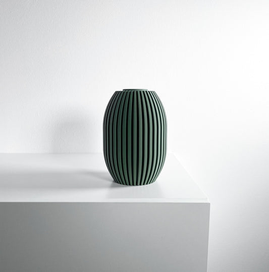 Modern Vase, Ribbed Decorative Vessel, Tabletop Organizer, Nordic Minimalist Accent