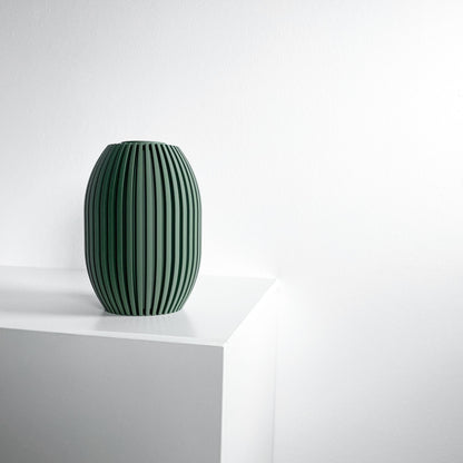 Modern Vase, Ribbed Decorative Vessel, Tabletop Organizer, Nordic Minimalist Accent