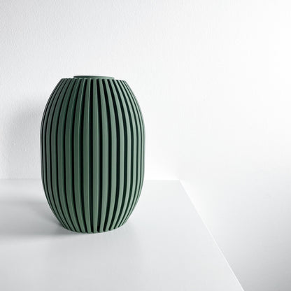 Modern Vase, Ribbed Decorative Vessel, Tabletop Organizer, Nordic Minimalist Accent