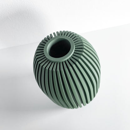 Modern Vase, Ribbed Decorative Vessel, Tabletop Organizer, Nordic Minimalist Accent