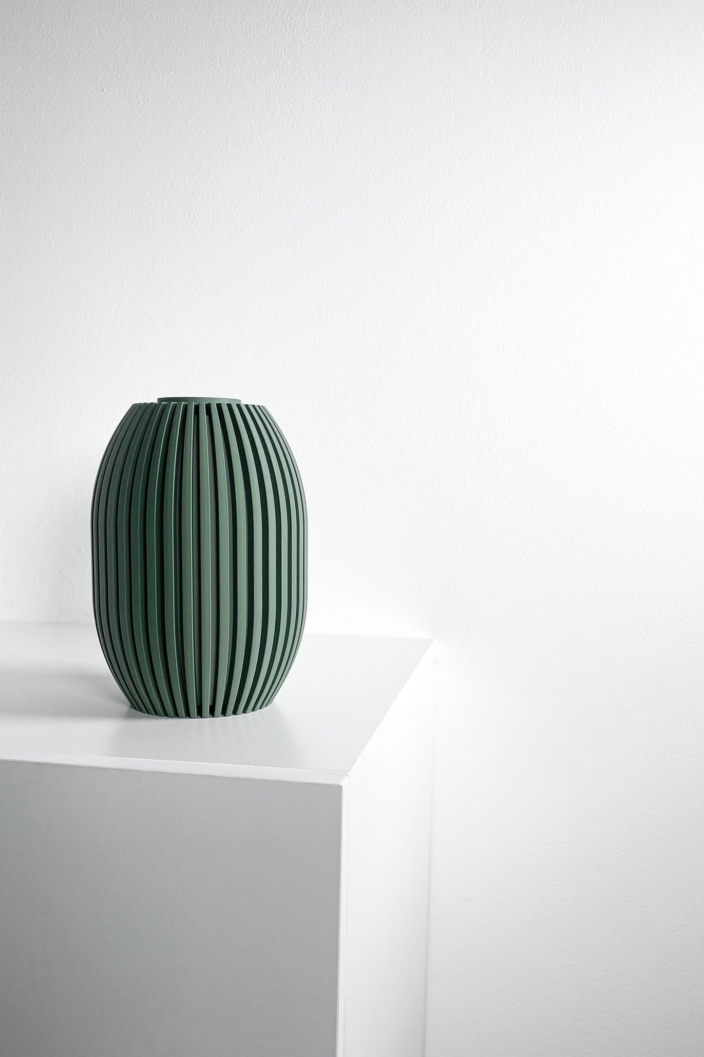 Modern Vase, Ribbed Decorative Vessel, Tabletop Organizer, Nordic Minimalist Accent