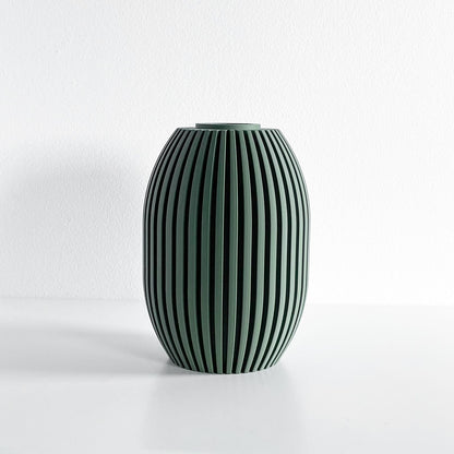 Modern Vase, Ribbed Decorative Vessel, Tabletop Organizer, Nordic Minimalist Accent