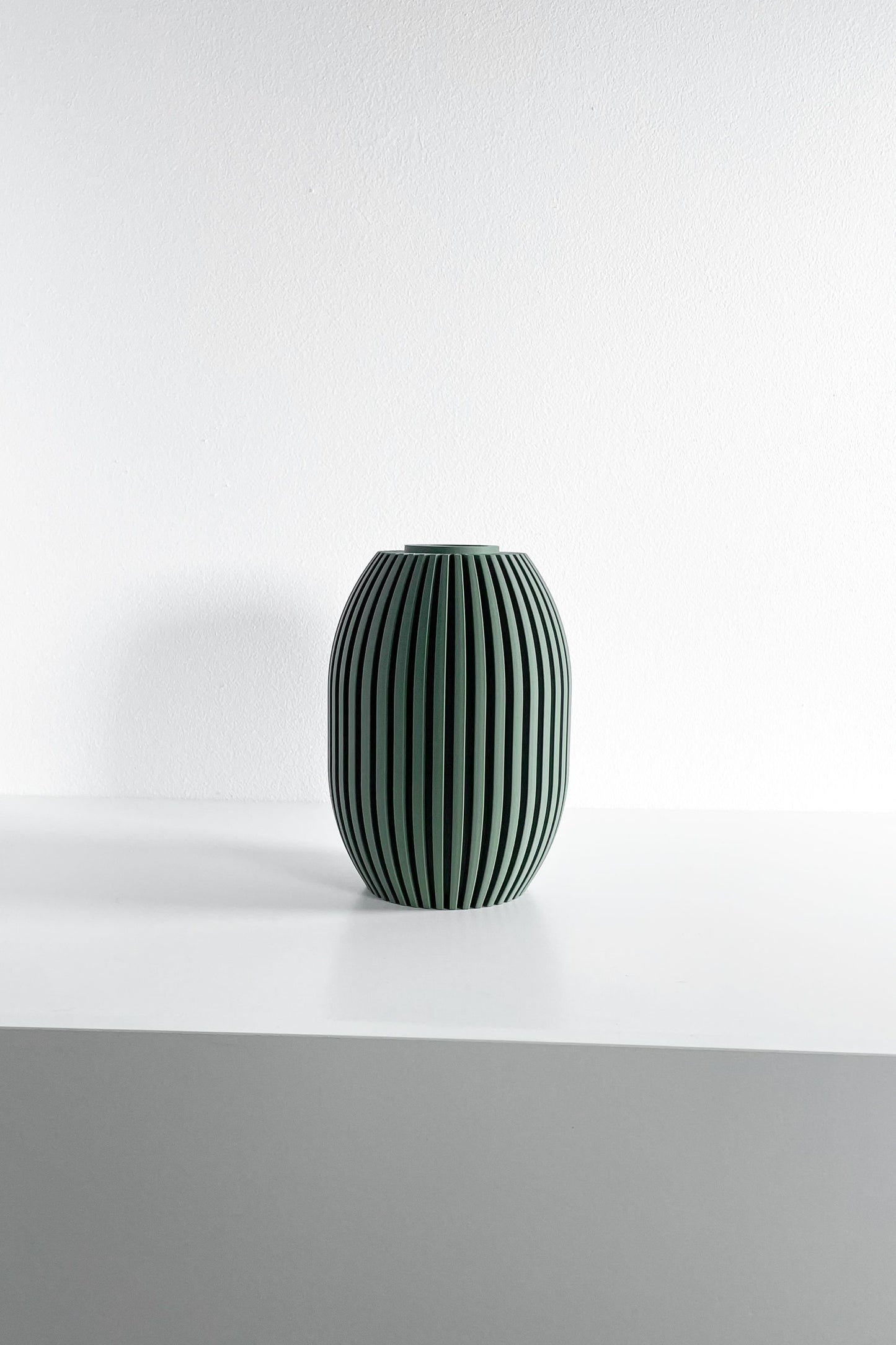 Modern Vase, Ribbed Decorative Vessel, Tabletop Organizer, Nordic Minimalist Accent