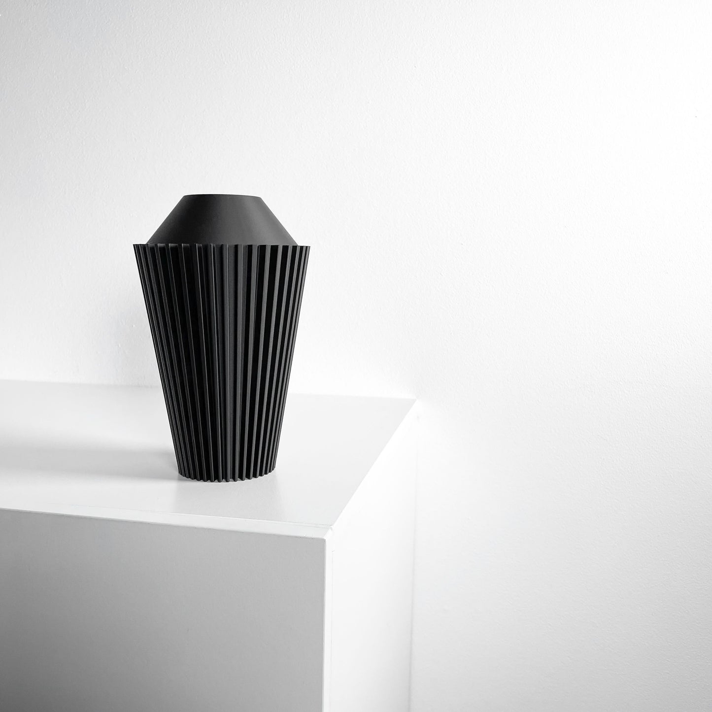 Tabletop Vase, Contemporary Ceramic Look Flower Holder, Sculptural Modern Display