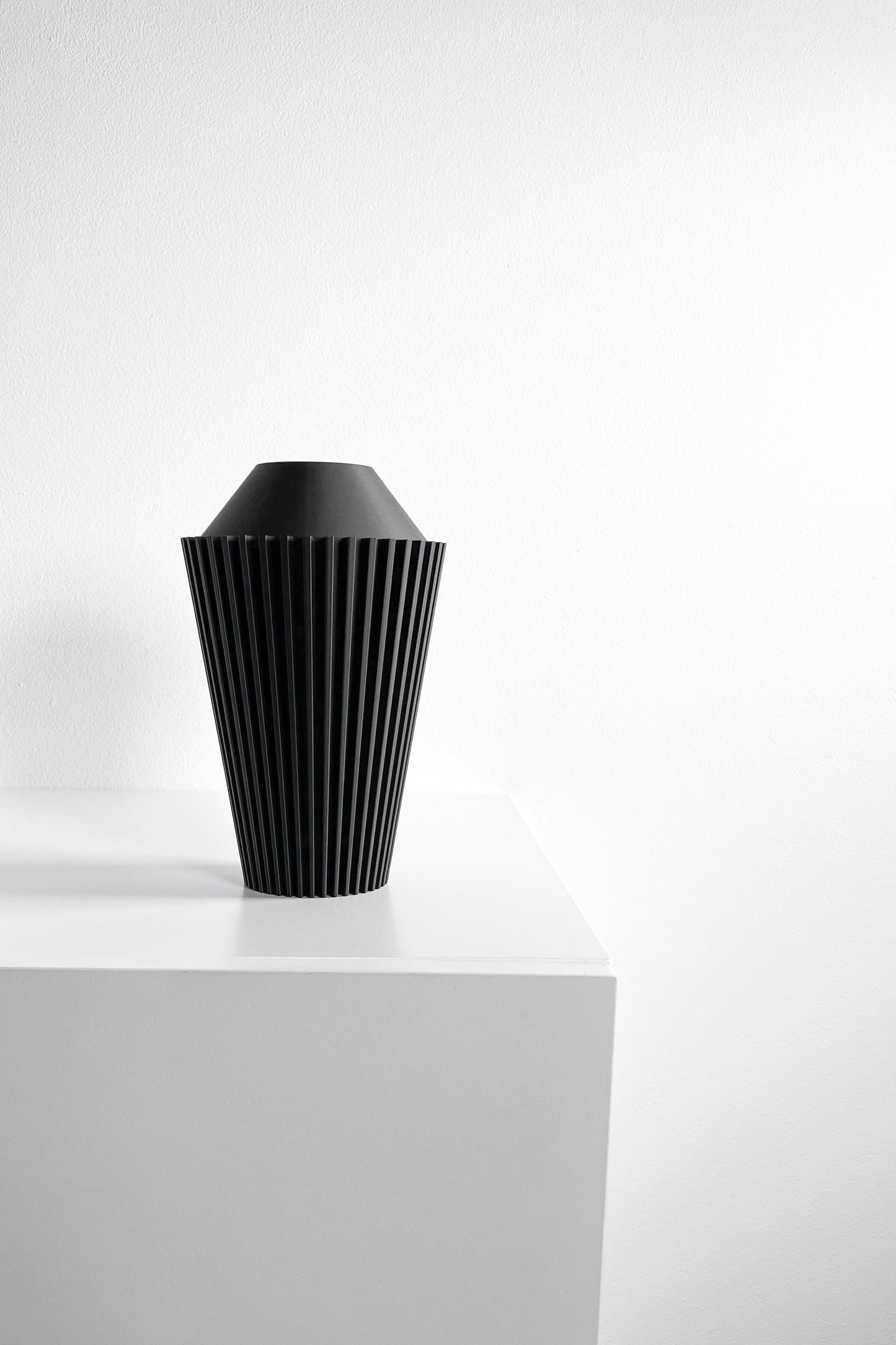 Tabletop Vase, Contemporary Ceramic Look Flower Holder, Sculptural Modern Display