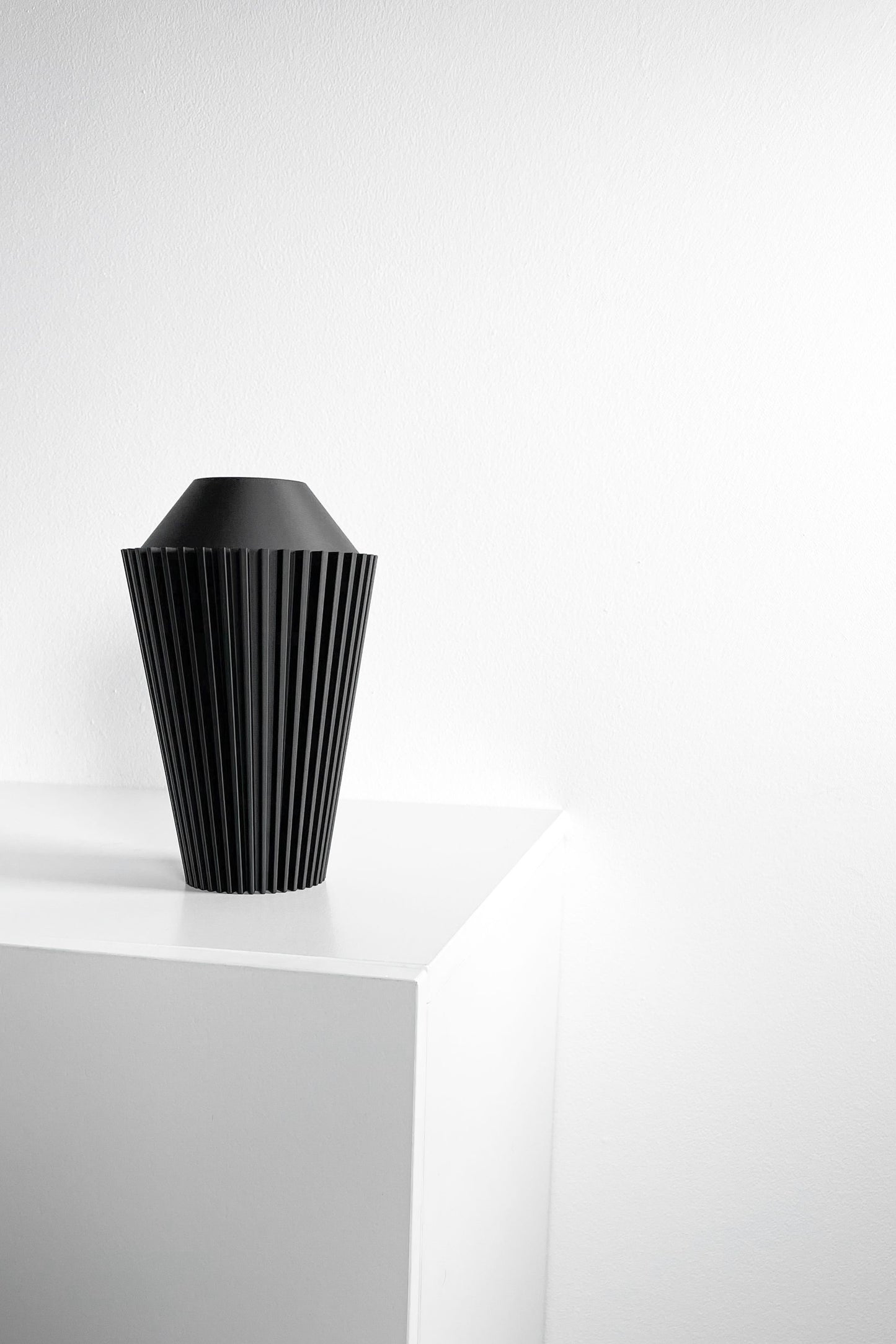 Tabletop Vase, Contemporary Ceramic Look Flower Holder, Sculptural Modern Display