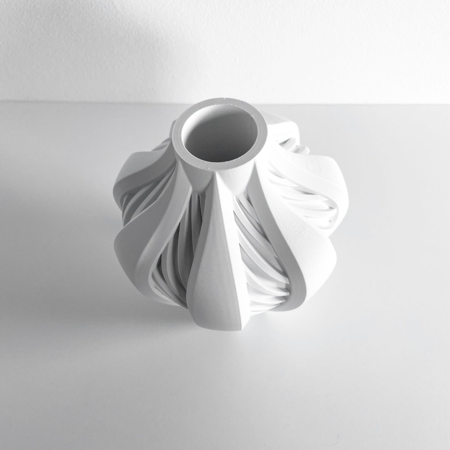 Modern Vase, Architectural Single Stem Holder, White Black Tabletop DecorativeAccent