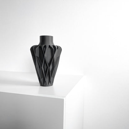 Modern Vase, Contemporary Sculptural Tabletop Vessel, Organic Curved Display Terracotta