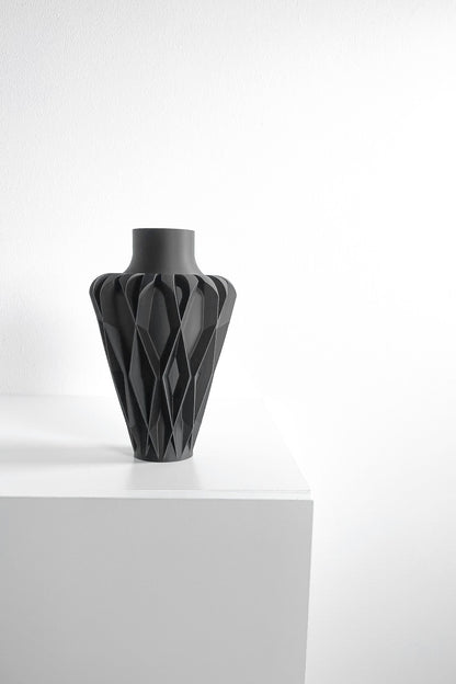 Modern Vase, Contemporary Sculptural Tabletop Vessel, Organic Curved Display Terracotta